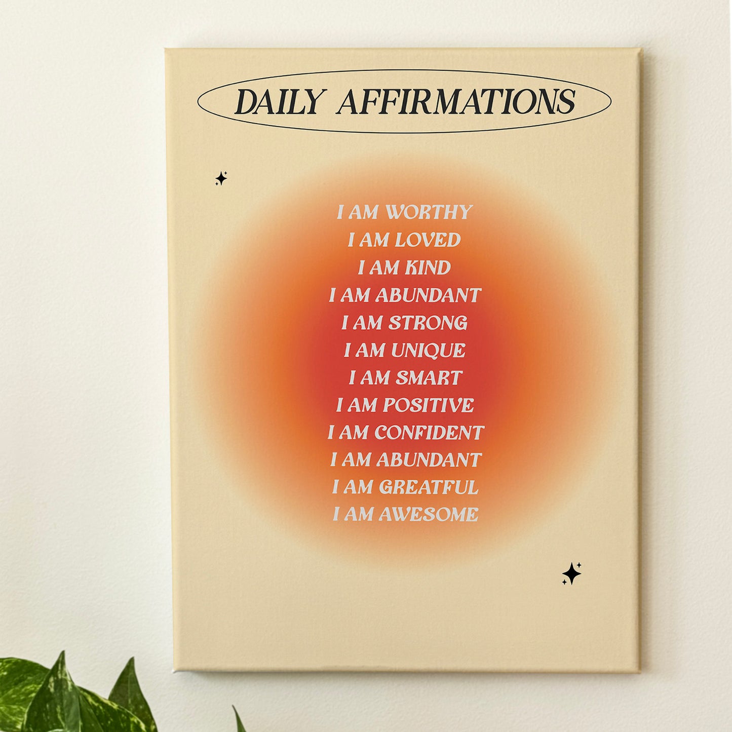 Daily Affirmations List - Wall Art