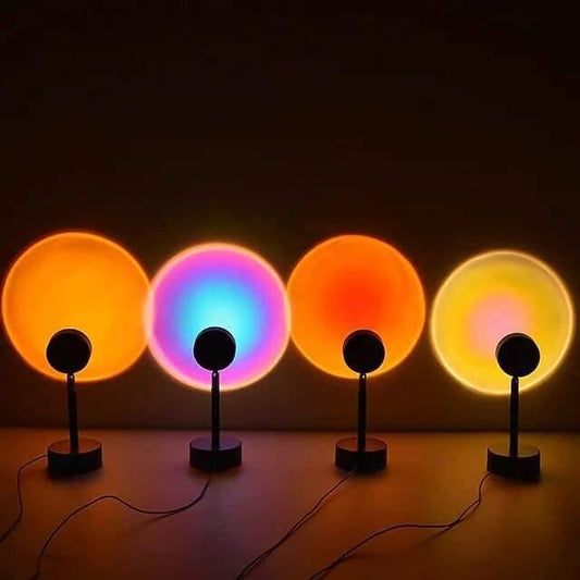 Sunset Projector Lamp Rainbow Atmosphere Night Light Sunset Light for Bedroom Room Decor Decoration Background Wall Table Lamp