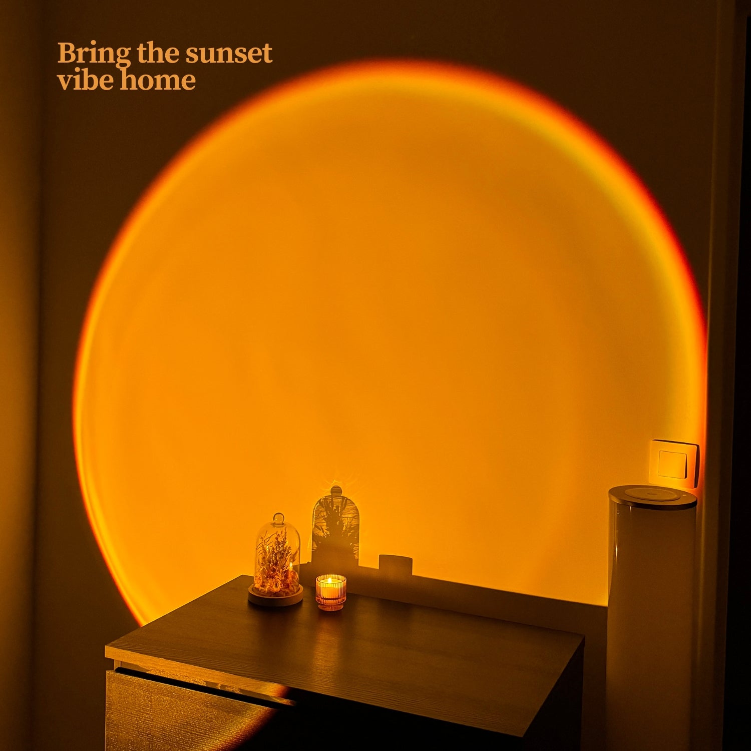 Sunset Projector Lamp Rainbow Atmosphere Night Light Sunset Light for Bedroom Room Decor Decoration Background Wall Table Lamp