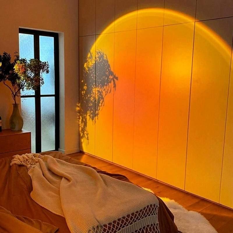 Sunset Projector Lamp Rainbow Atmosphere Night Light Sunset Light for Bedroom Room Decor Decoration Background Wall Table Lamp