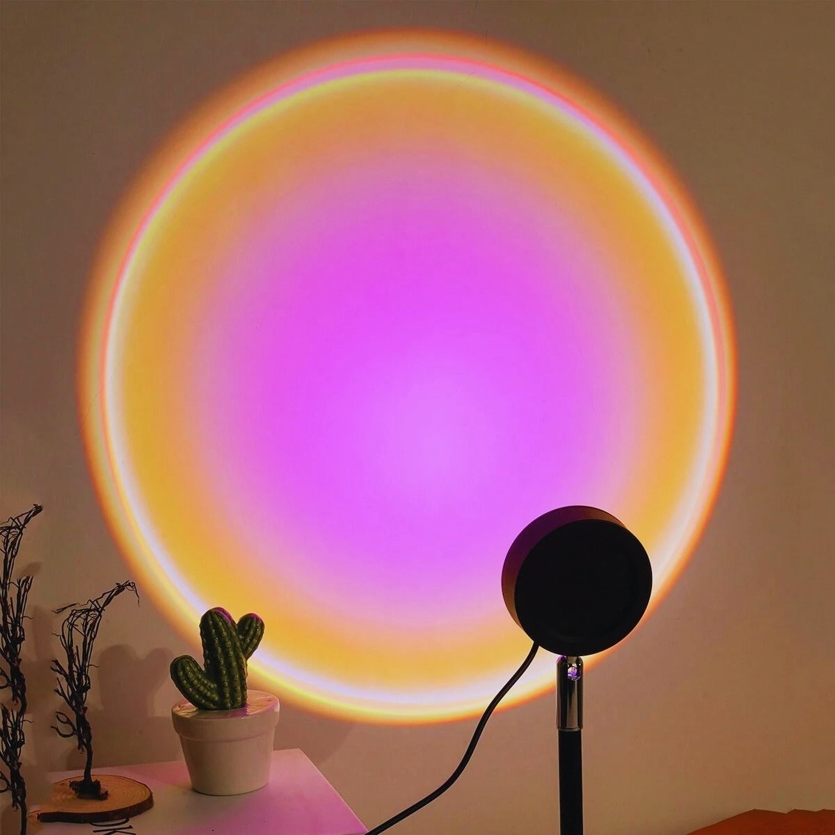 Sunset Projector Lamp Rainbow Atmosphere Night Light Sunset Light for Bedroom Room Decor Decoration Background Wall Table Lamp