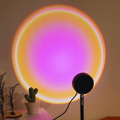 Sunset Projector Lamp Rainbow Atmosphere Night Light Sunset Light for Bedroom Room Decor Decoration Background Wall Table Lamp