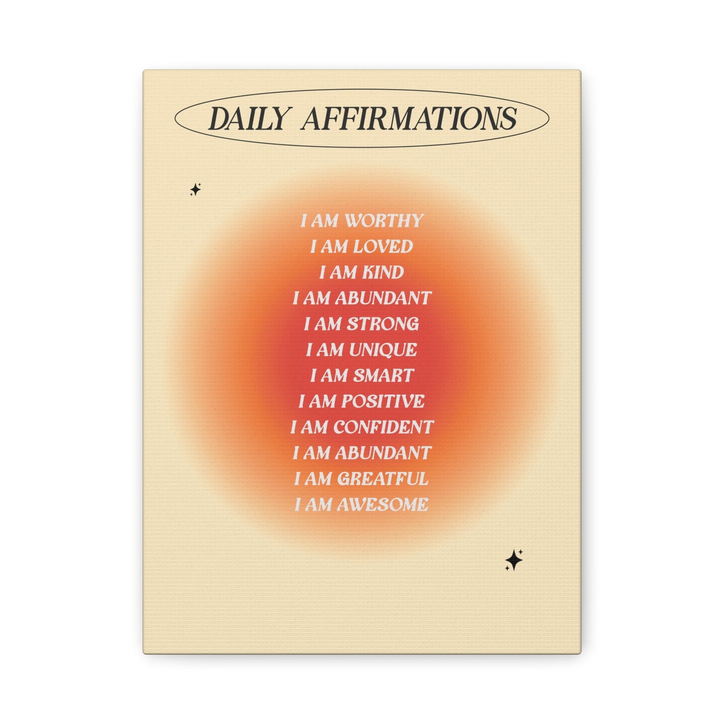 Daily Affirmations List - Wall Art