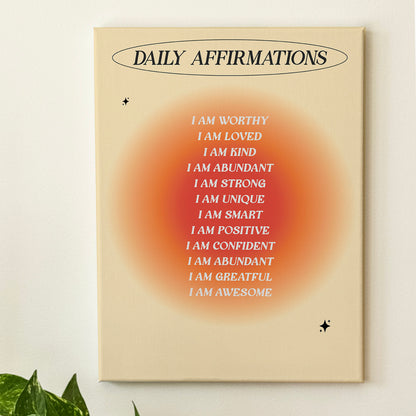 Daily Affirmations List - Wall Art