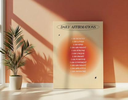 Daily Affirmations List - Wall Art